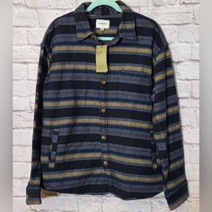 Goodfellow & Co Men's Heavyweight Striped Shirt Jacket Size L